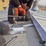 installation ligne de vie acbi sur toiture zinc
