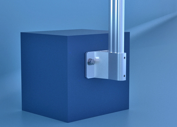 garde corps aluminium technique platine V Olykit