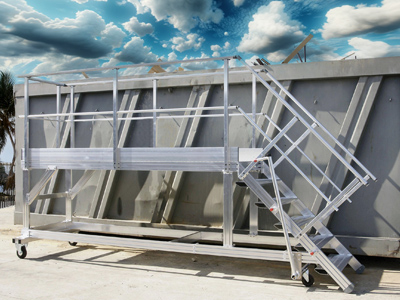 plateforme mobile sur mesure aluminium benne a dechets