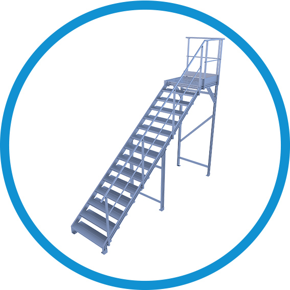escalier droit aluminium base