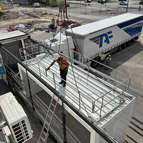 garde corps rabattable sur module