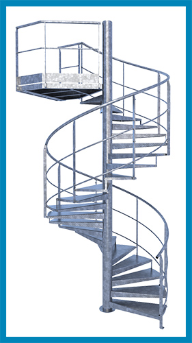 escalier hélicoidal acier 2 lisses