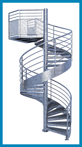 escalier hélicoidal acier 4 lisses limon