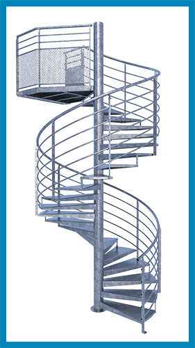 escalier hélicoidal acier 5 lisses