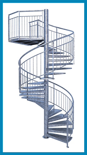 escalier hélicoidal acier barreaudage