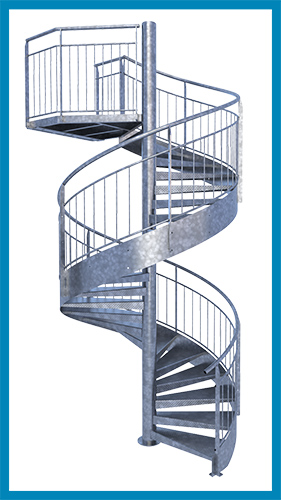 escalier hélicoidal acier barreaudage limon