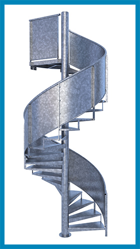 escalier hélicoidal acier tôle toute hauteur