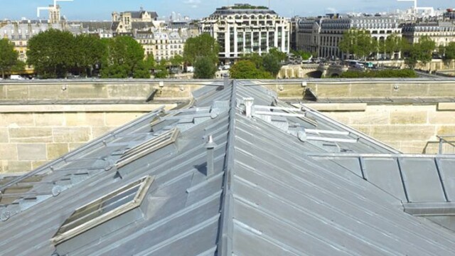 escalier sur toiture zinc profil